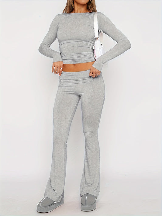 Frauke | Stretch Lounge Set met Flared Pijp