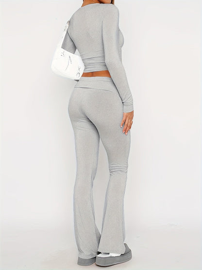 Frauke | Stretch Lounge Set met Flared Pijp