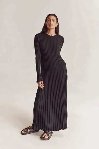 Merida  | Elegante Gebreide Jurk met Lange Mouwen