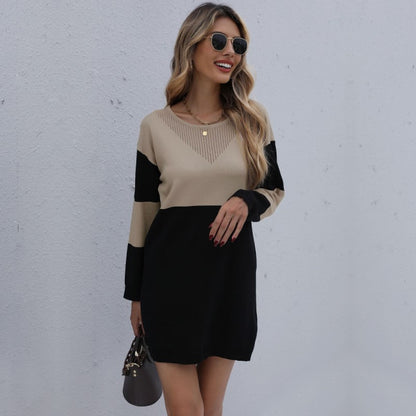 Belia | Chique Gebreide Colorblock Jurk | Julie Mae