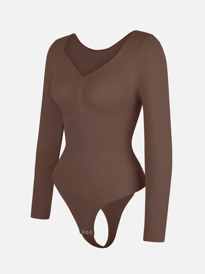 Tammy | Naadloze Bodysuit Lange Mouw Beige