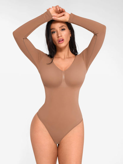 Tammy | Naadloze Bodysuit Lange Mouw Beige