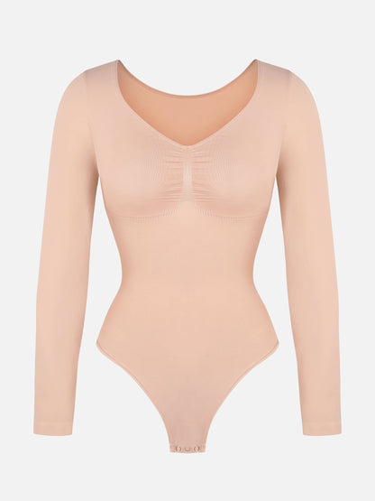 Tammy | Naadloze Bodysuit Lange Mouw Beige
