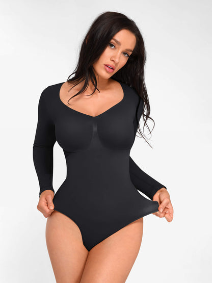 Tammy | Naadloze Bodysuit Lange Mouw Beige