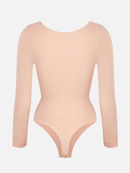 Tammy | Naadloze Bodysuit Lange Mouw Beige