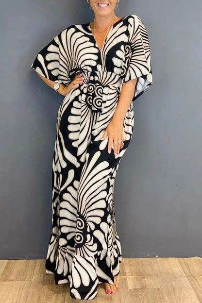Gabriella – Vintage Jumpsuit met Bloemenprint en Ruches
