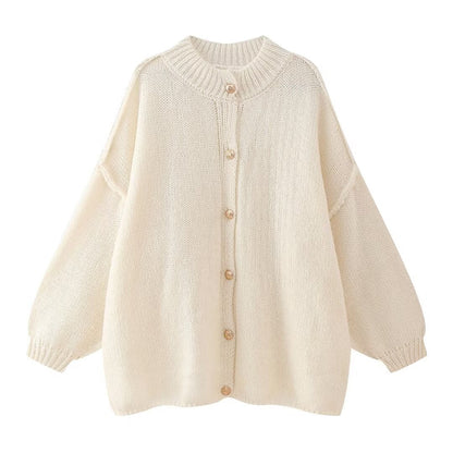 Bailey | Stijlvol Handgemaakt Oversized Gebreid Vest van Wolmix met Knopen