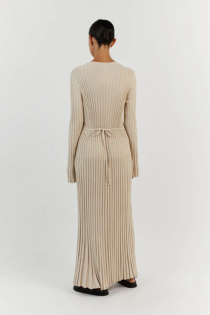 Merida  | Elegante Gebreide Jurk met Lange Mouwen
