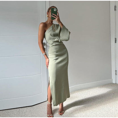 Celeste | Chic Asymmetrisch Linnen Jurk voor Dames