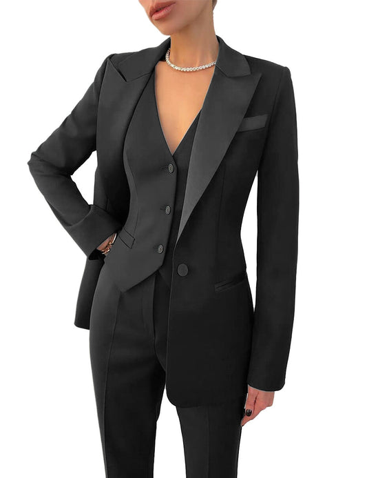 Sabine | Luxe 3-Delig Tailored Pak in Wolmix voor Dames