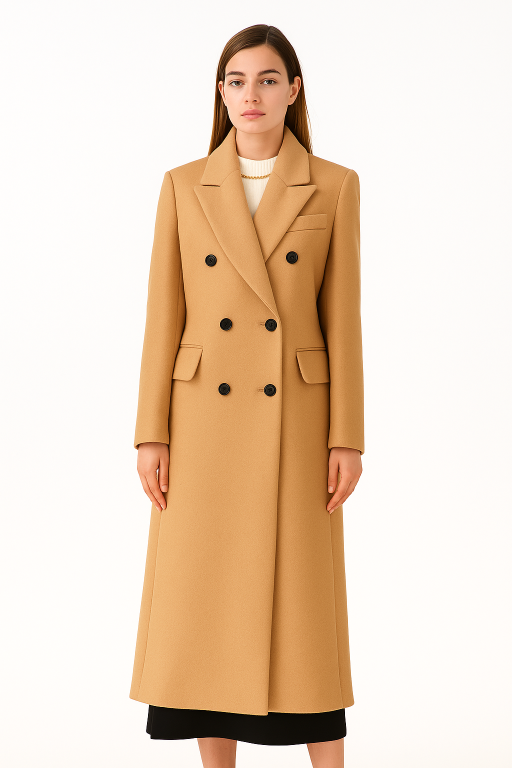 Femke | Wollen dames mantel jas met dubbele kraag