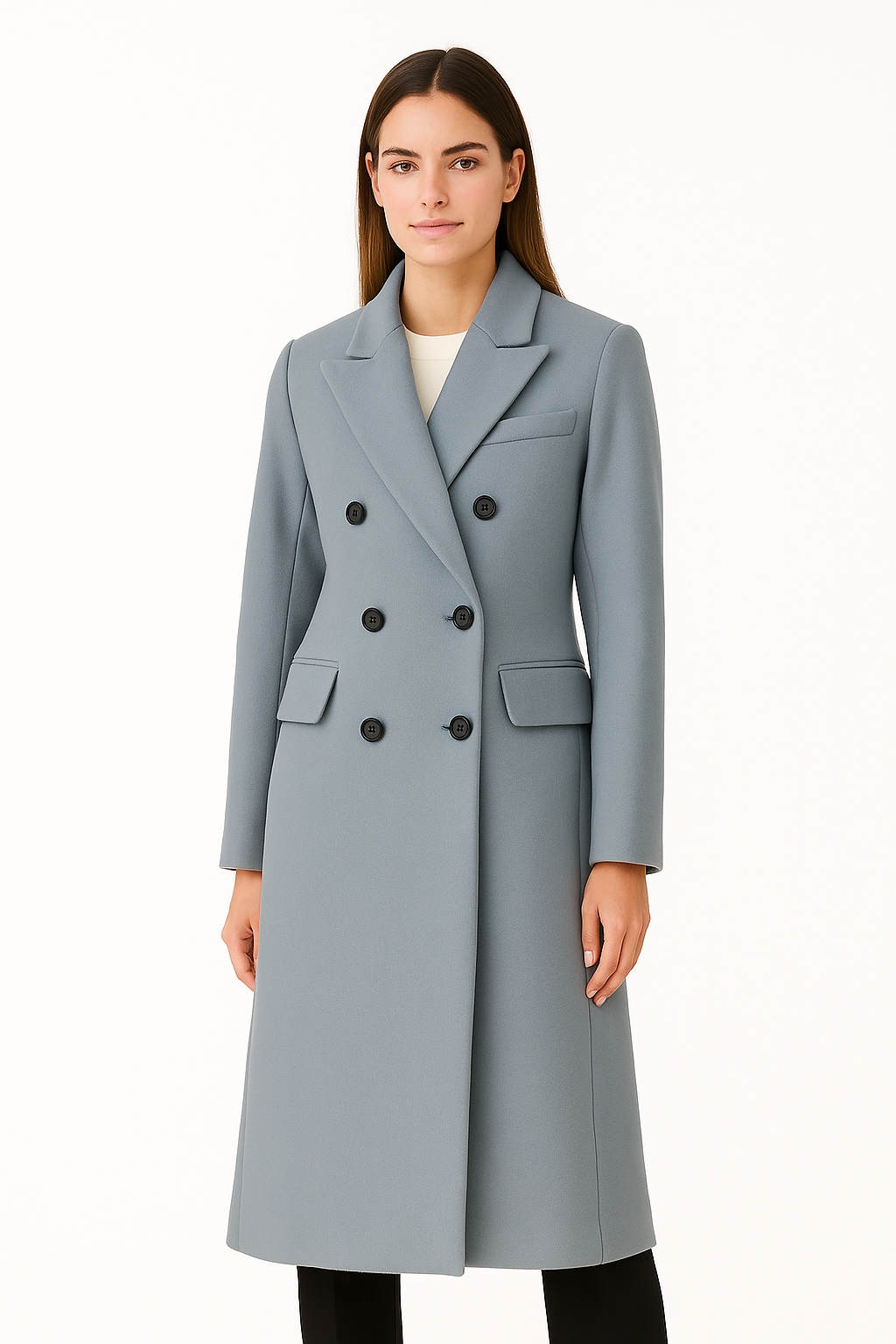 Femke | Wollen dames mantel jas met dubbele kraag