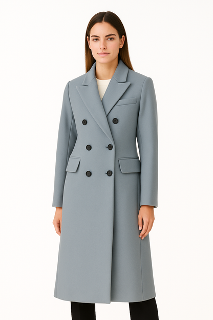 Femke | Wollen dames mantel jas met dubbele kraag