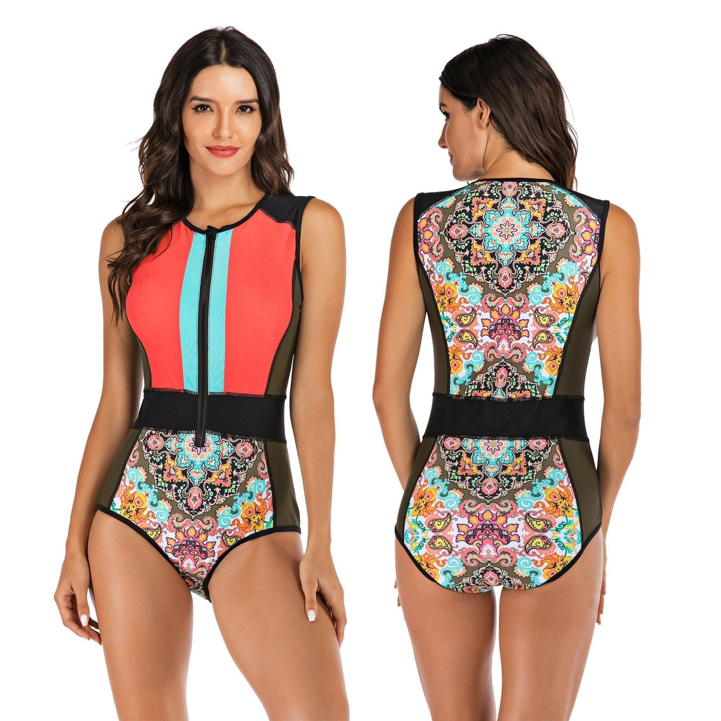 Faro - Comfortabel Sportbadpak met Kleurrijke Print voor Dames
