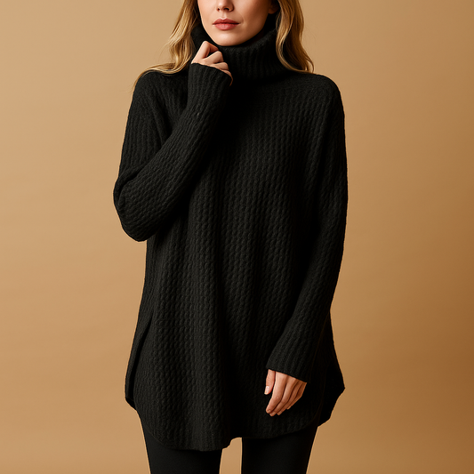 Kiera | Lange warme trui met print voor dames
