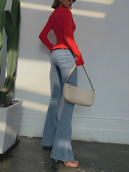 Fariana | Dames cardigan met rimpelrand en parelsluiting