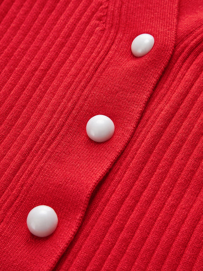 Fariana | Dames cardigan met rimpelrand en parelsluiting