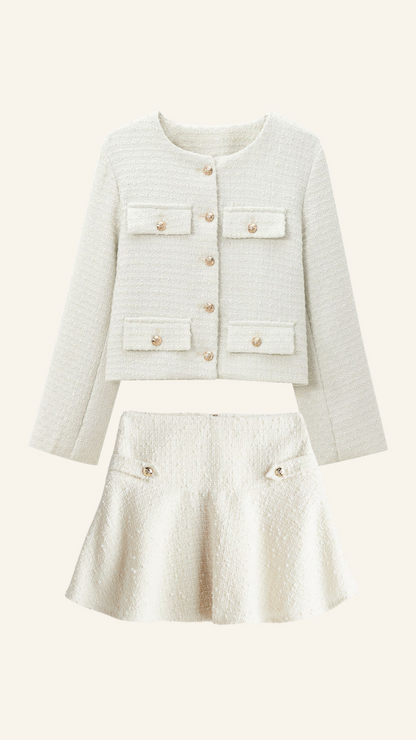 Roeline | Dames Set met Rok en Top in Luxe Mohairmix