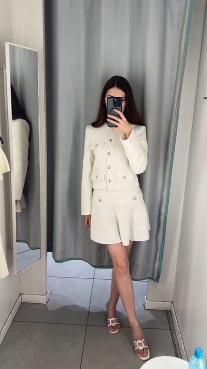 Roeline | Dames Set met Rok en Top in Luxe Mohairmix