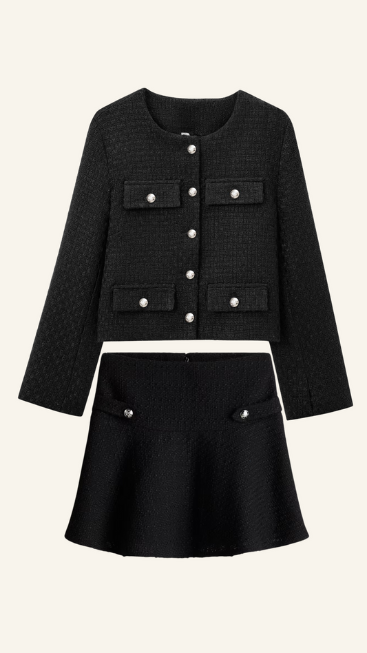 Roeline | Dames Set met Rok en Top in Luxe Mohairmix