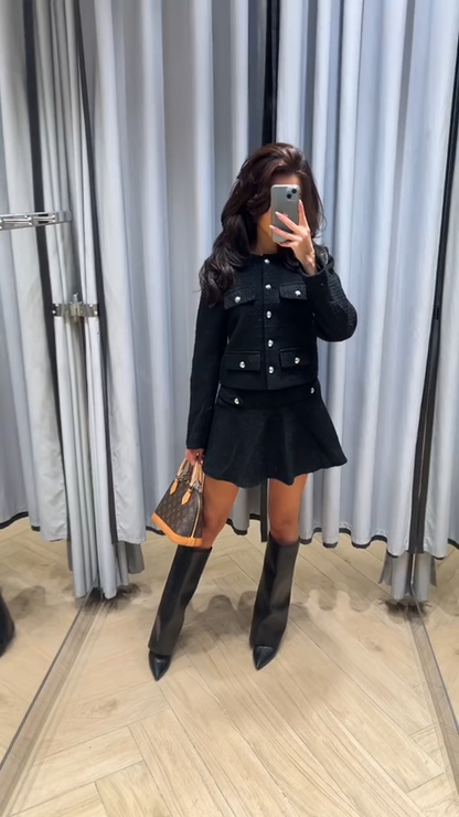 Roeline | Dames Set met Rok en Top in Luxe Mohairmix