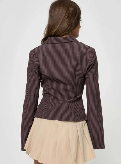 RHEA | Getailleerde blouse met flared mouwen