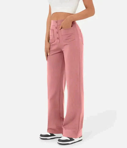 Sue – High-Waisted Elastische Casual Broek