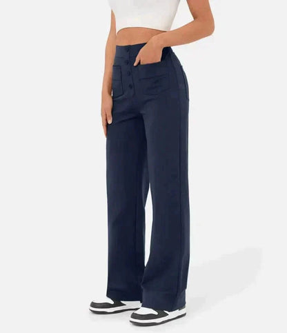 Sue – High-Waisted Elastische Casual Broek