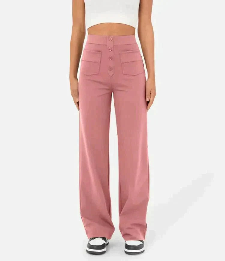 Sue – High-Waisted Elastische Casual Broek