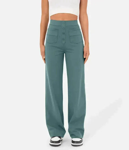 Sue – High-Waisted Elastische Casual Broek
