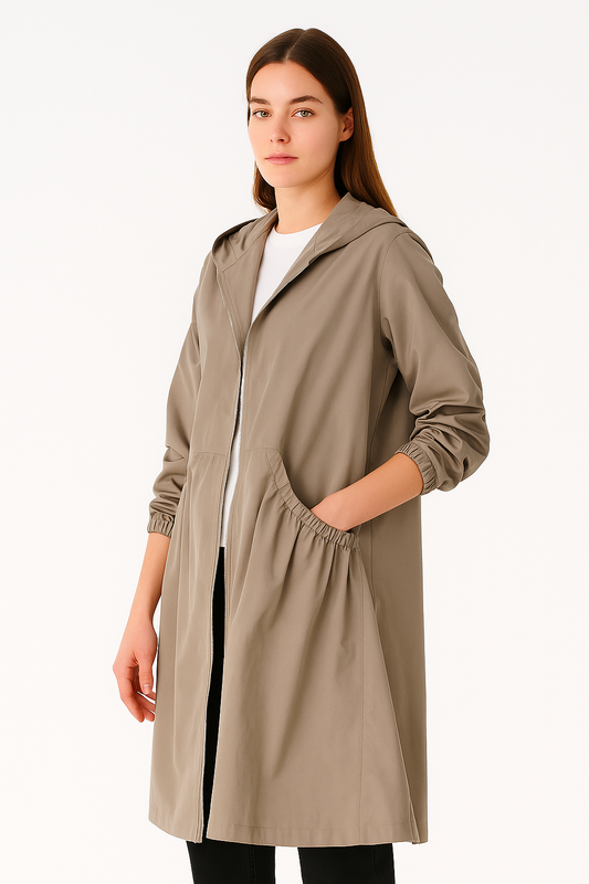 Payton – Waterdichte Halflange Regenjas met Capuchon