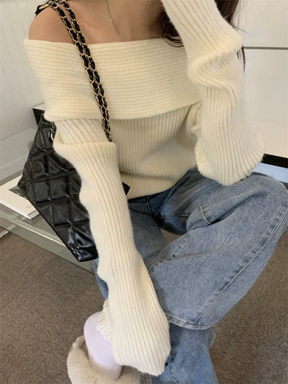 Lynde | Stijlvolle Off-Shoulder Knit voor de herfst