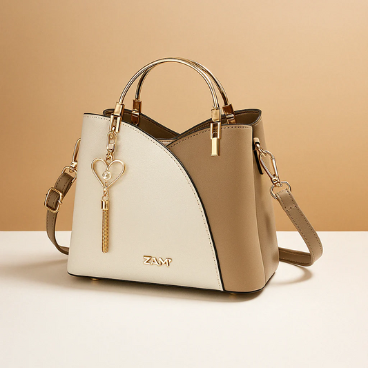 Raina - Schoudertas met geometrisch patroon en verstelbare riem voor dames