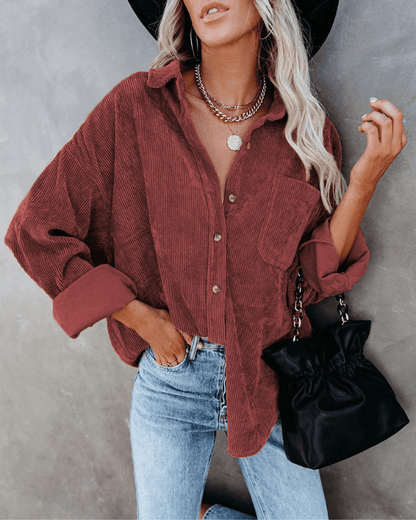 FLOOR | Stijlvolle en Comfortabele Corduroy Blouse