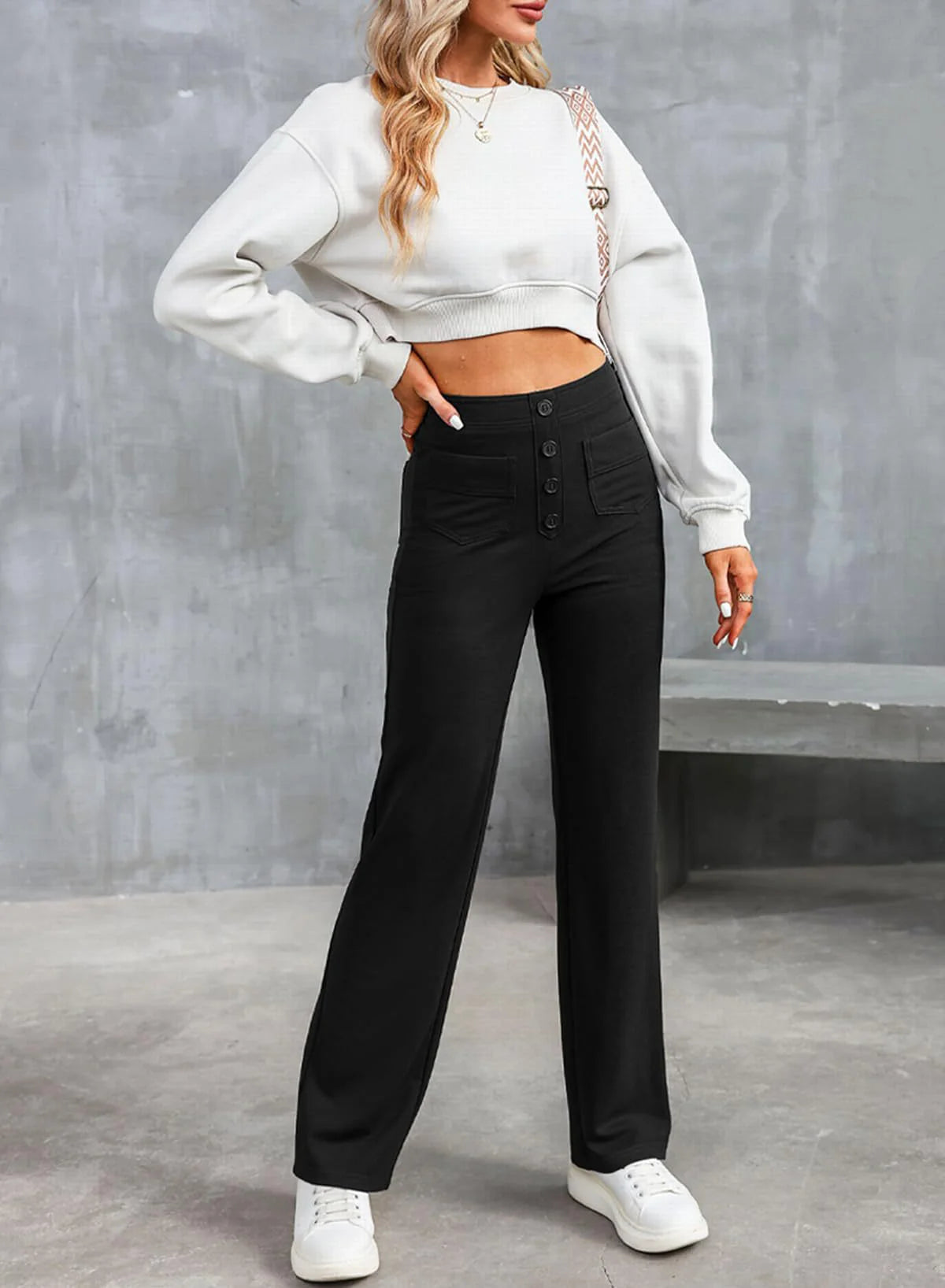 Marcia | Hoge Taille Wijde Broek voor Casual Comfort