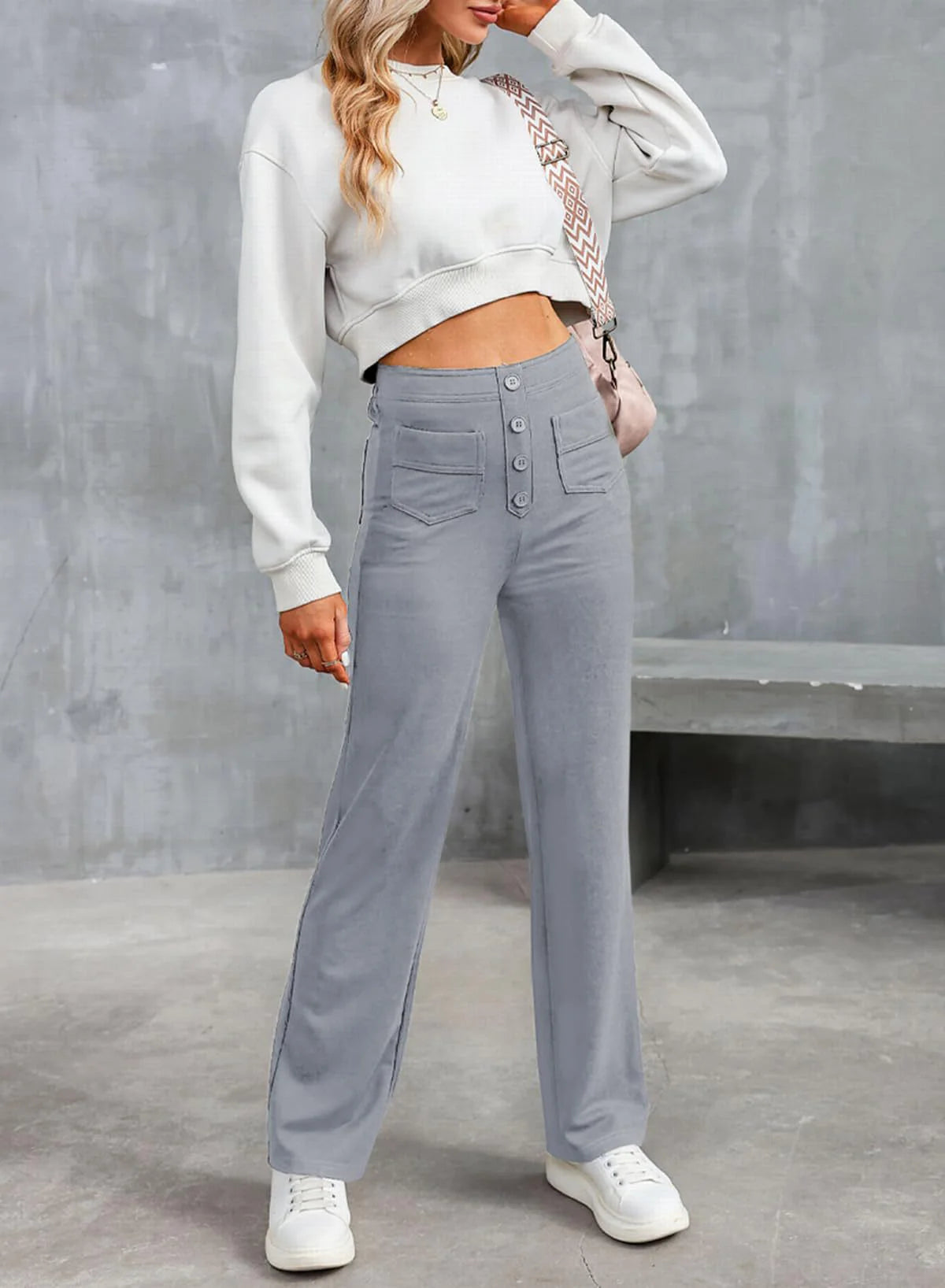 Marcia | Hoge Taille Wijde Broek voor Casual Comfort