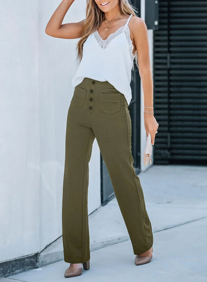 Marcia | Hoge Taille Wijde Broek voor Casual Comfort