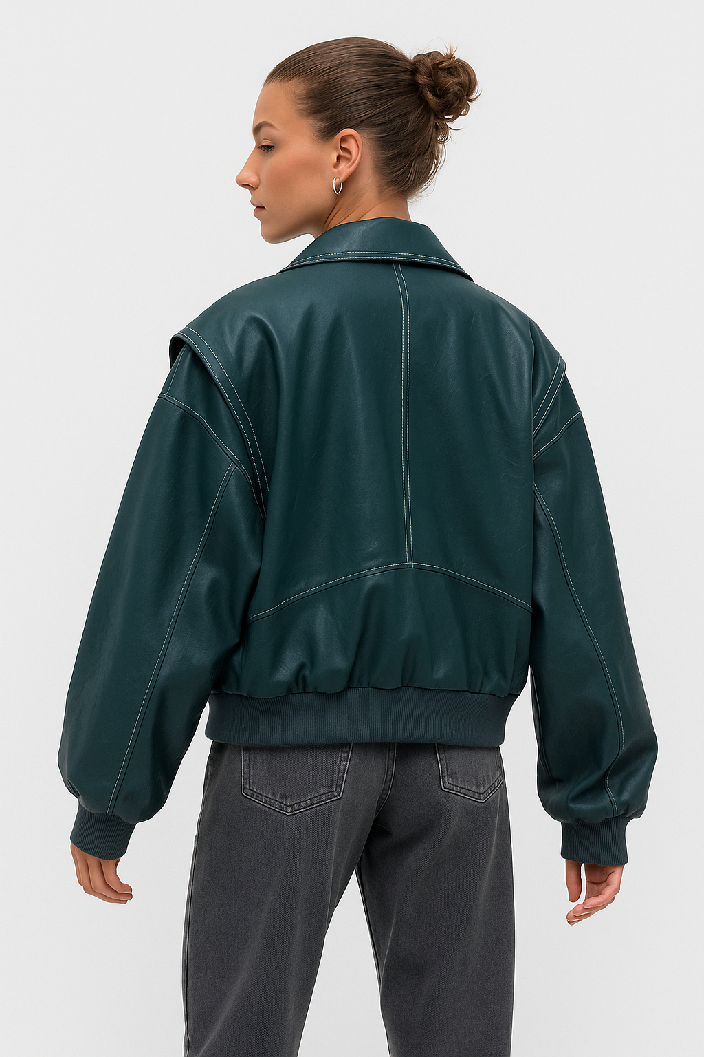 VIVIEN | Oversized leren herfst jas voor dames
